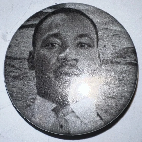 Martin Luther King Jr. Button Black White January 15th MLK Dr King - Picture 1 of 3